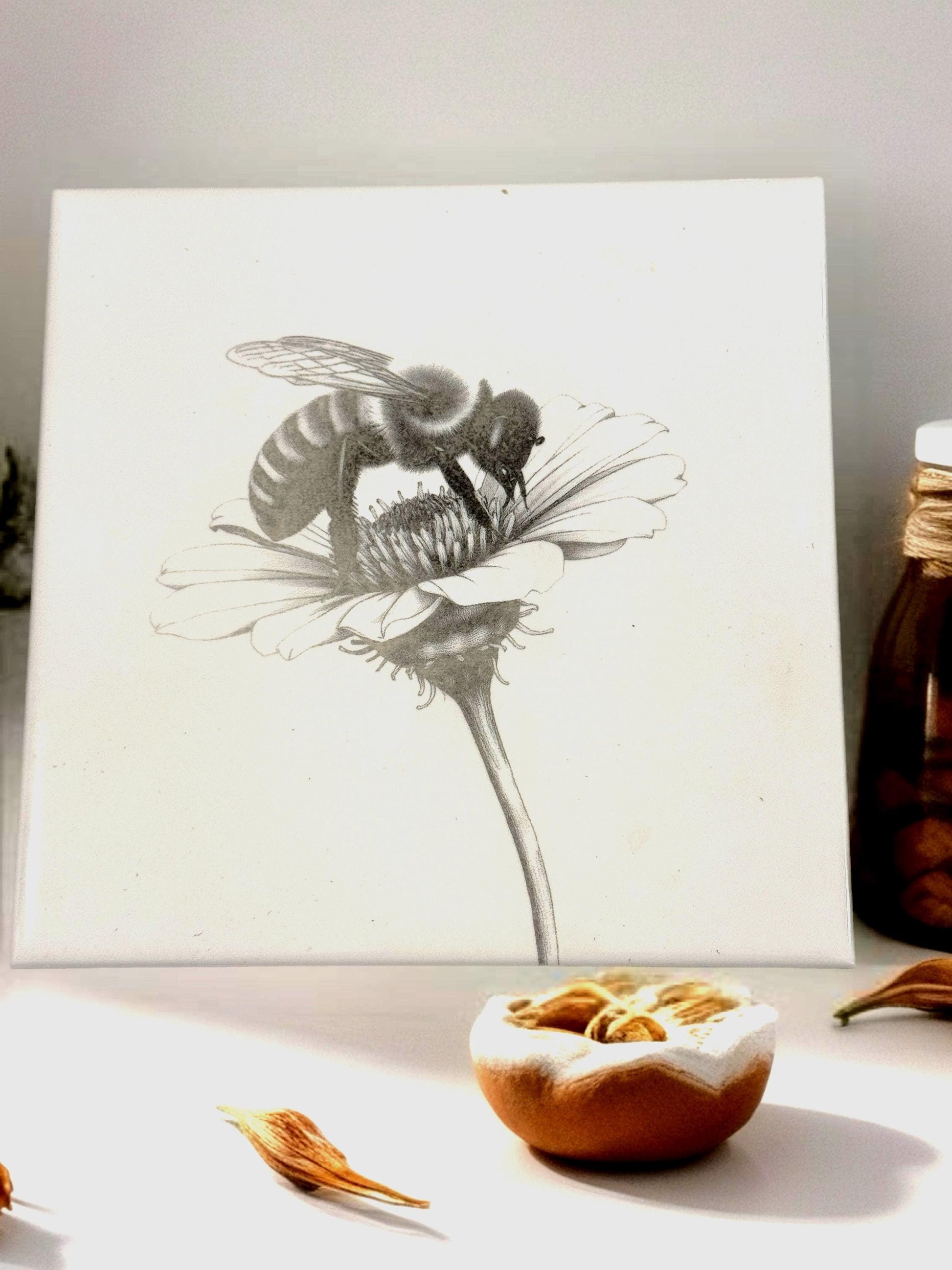 KitchenArt Tile Trivet – Stylish Laser Engraved Bumblebee Design - Nancy’s Custom Creations