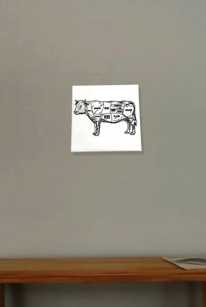 Rustic Charm Ceramics Tile Trivet – Unique Cow Design for Kitchen Décor - Nancy’s Custom Creations
