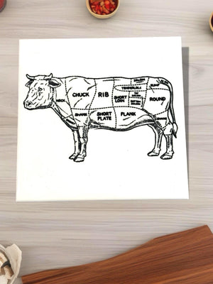 Rustic Charm Ceramics Tile Trivet – Unique Cow Design for Kitchen Décor - Nancy’s Custom Creations