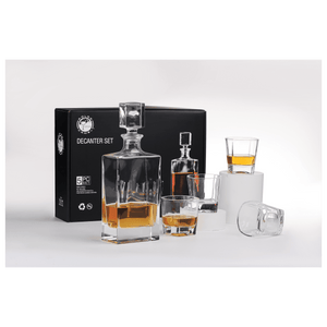 Custom Engraved Decanter and Whiskey Rocks Glasses