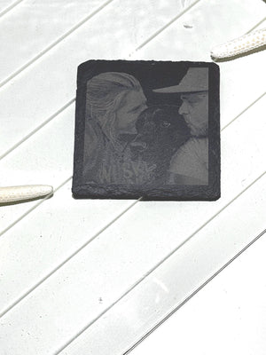 Custom photo engraved 4x4 slate tiles. - Nancy’s Custom Creations