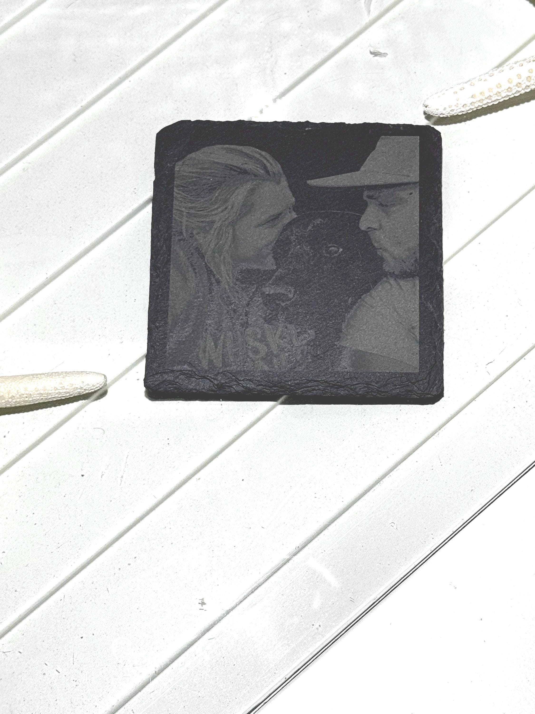 Custom photo engraved 4x4 slate tiles. - Nancy’s Custom Creations