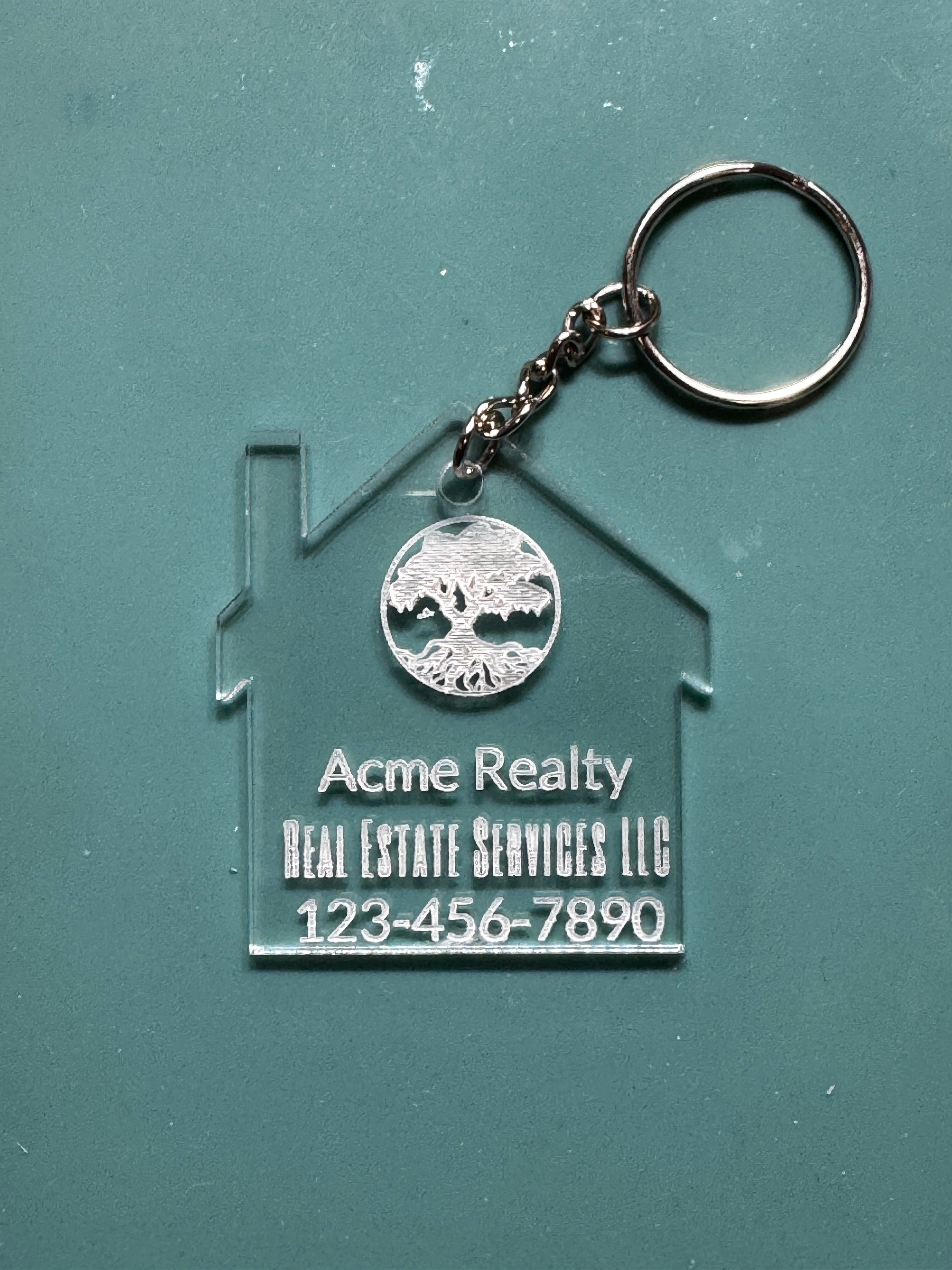 Your Brand Realtor Keychain – Custom Engraved House Design - Nancy’s Custom Creations