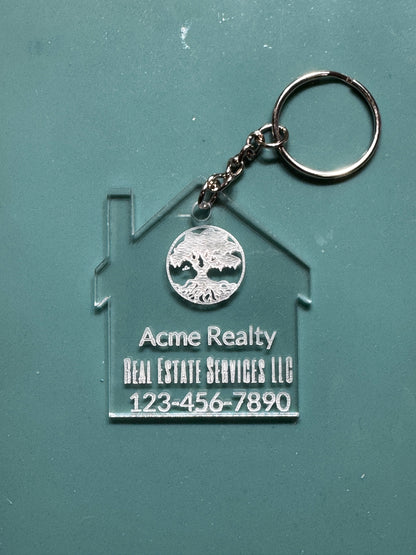 Your Brand Realtor Keychain – Custom Engraved House Design - Nancy’s Custom Creations