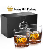 Cigar Whiskey Glasses – Set of 2 with Ice Ball Base