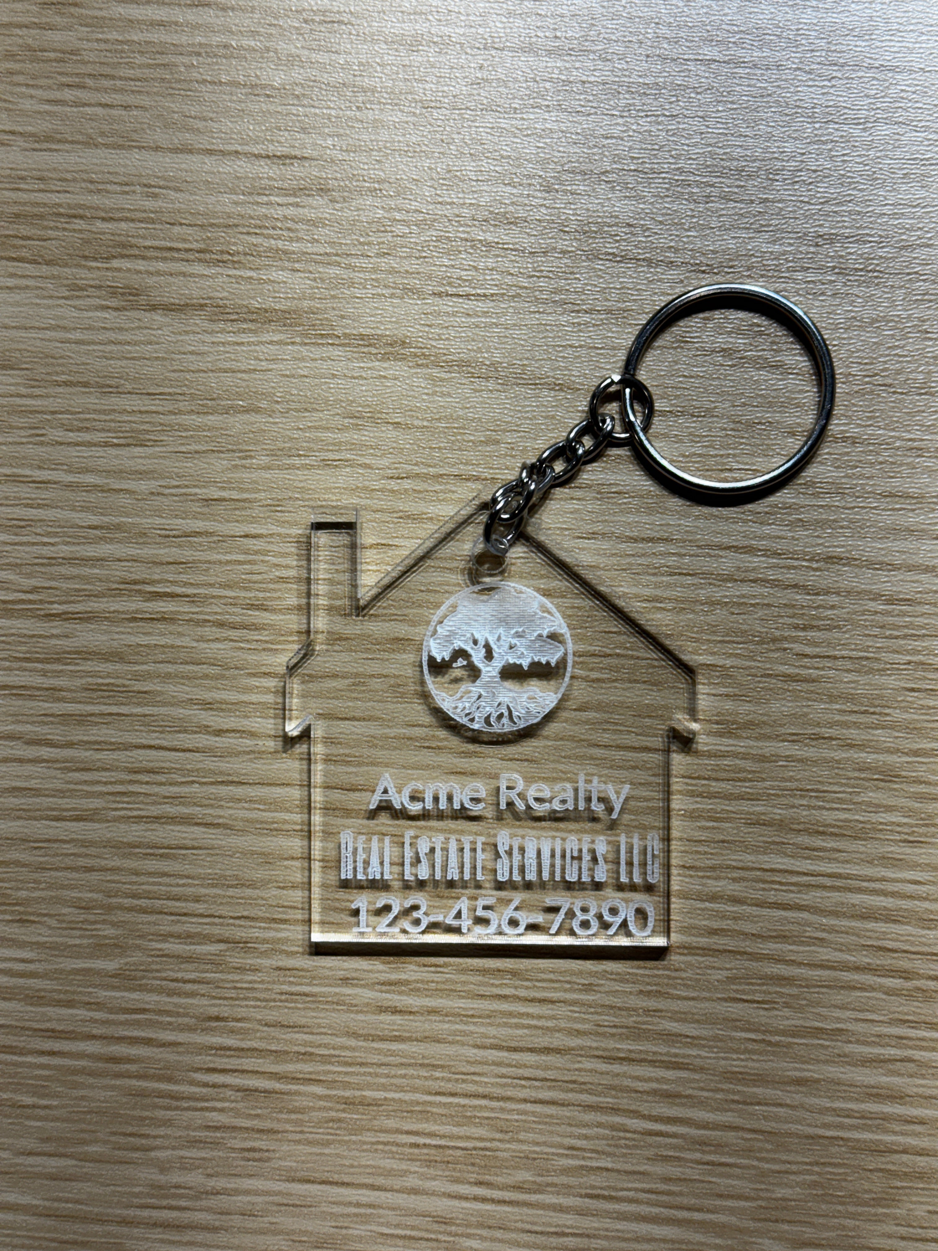 Your Brand Realtor Keychain – Custom Engraved House Design - Nancy’s Custom Creations