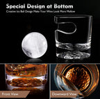 Cigar Whiskey Glasses – Set of 2 with Ice Ball Base