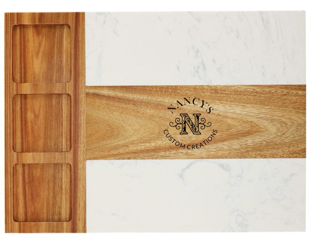 Marble Charcuterie Board - 11 Piece Set