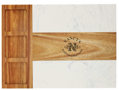 Marble Charcuterie Board - 11 Piece Set