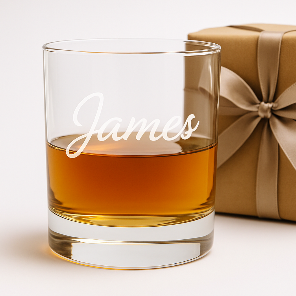 Custom Engraved Decanter and Whiskey Rocks Glasses