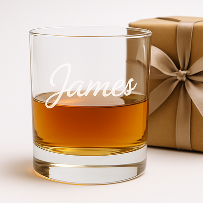 Custom Engraved Decanter and Whiskey Rocks Glasses