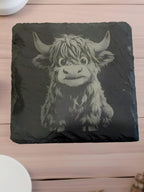 Cute Highland Cow drink coasters - Nancy’s Custom Creations