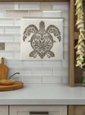 Laser Engraved Turtle Tile Trivet, 6x6 Ceramic
