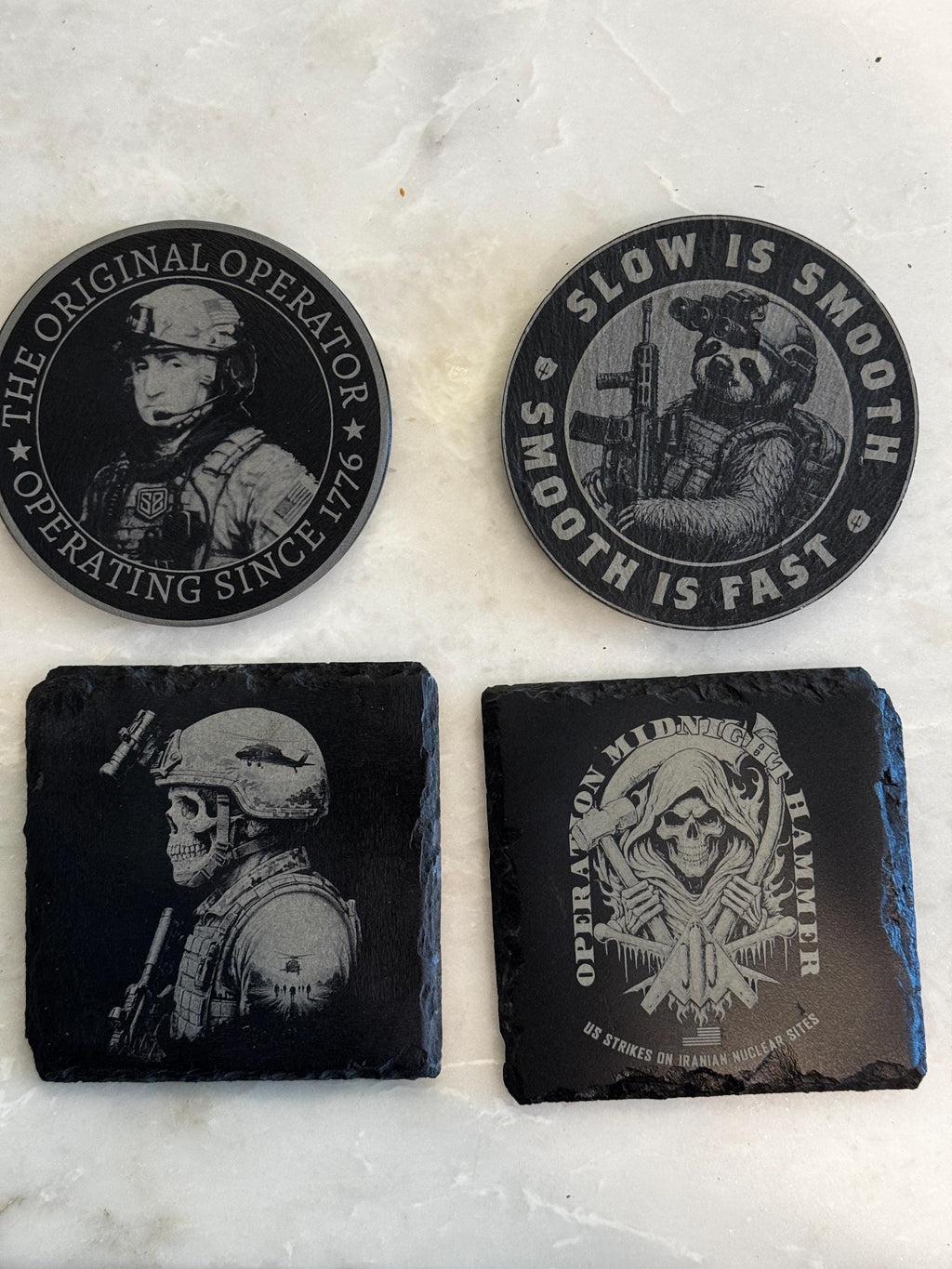 Military Inspired Coasters - Nancy’s Custom Creations