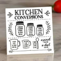 Kitchen Conversion Chart Tile Trivet, Laser Engraved 6x6 Ceramic