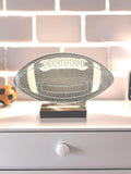 Personalized Football Night Light – Custom Engraved Acrylic LED Lamp | Sports Room Decor | Kids Bedroom Light | Gift for Football Fans