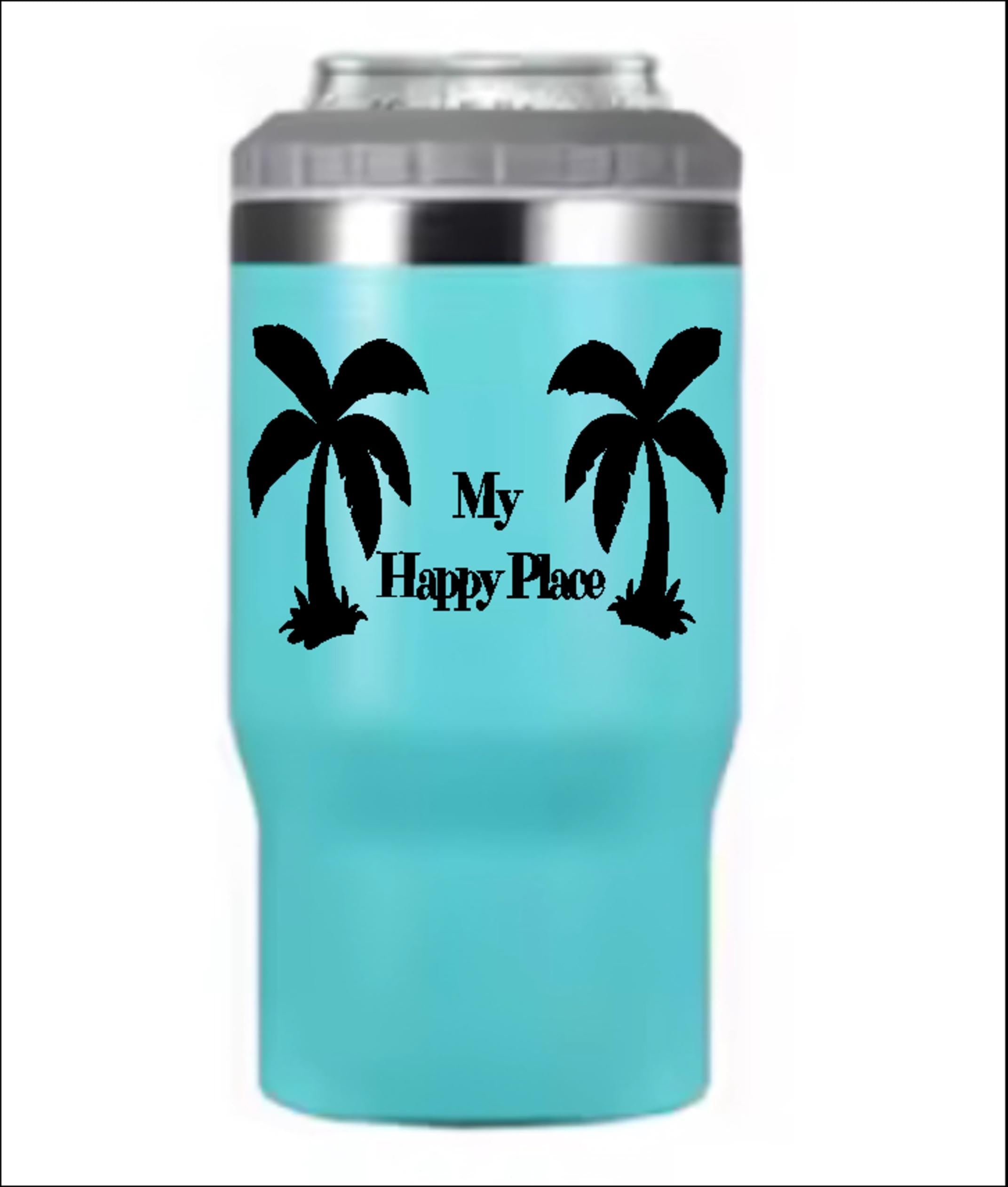 Happy Place Personalized 4-in-1 Stainless Steel Insulated Koozie