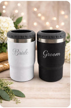 Bride & Groom Engraved Can Cooler Set (Set of 2)
