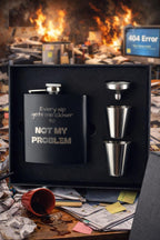 Funny Engraved Flask Gift Set – "Cheers f*ckers"