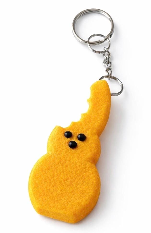 Funny Bite Peep Keychain | 3D Printed Bunny Keyring | Cute Easter Charm | Unique Plastic Keychain Gift