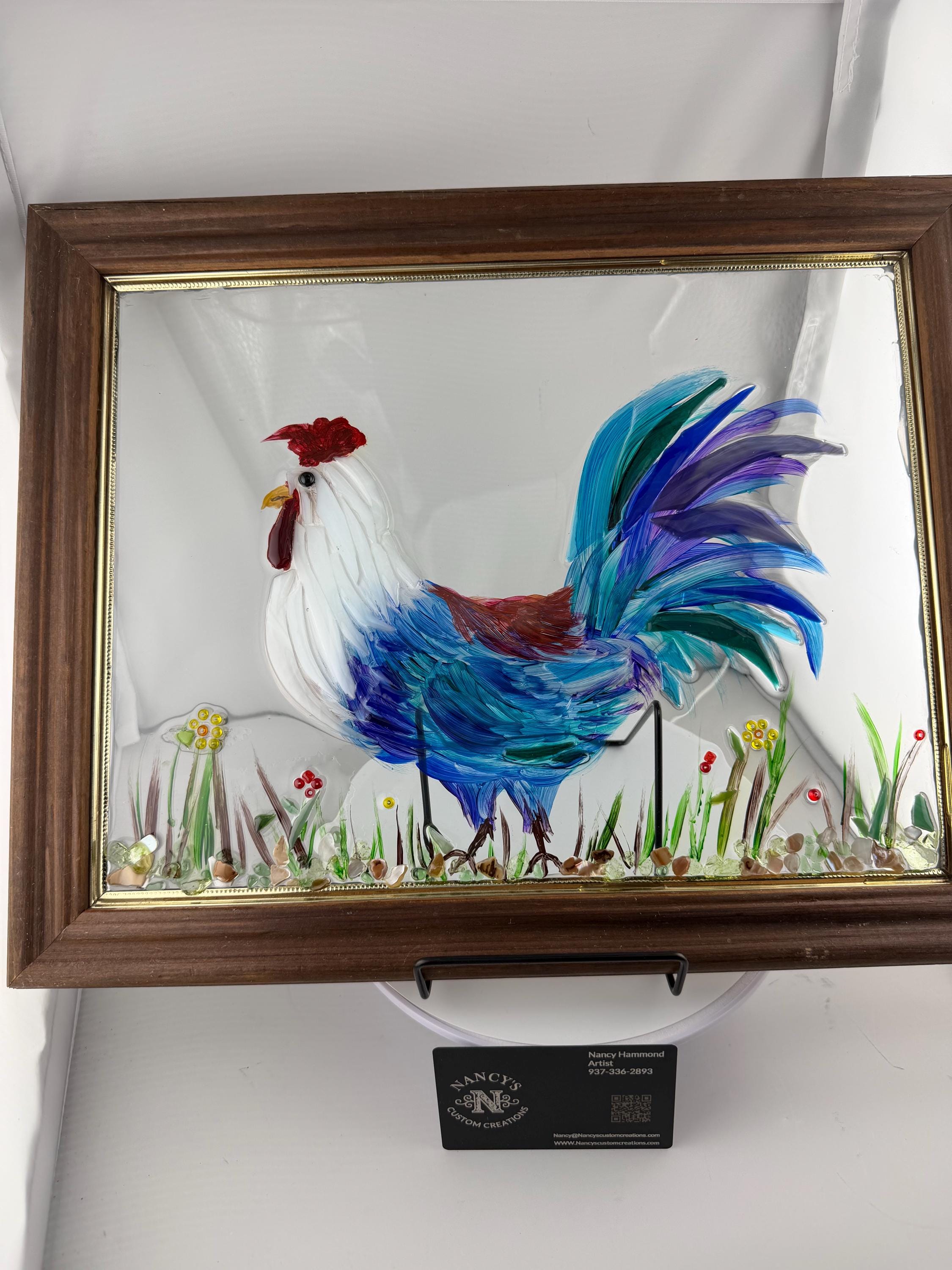 Captivated rooster
