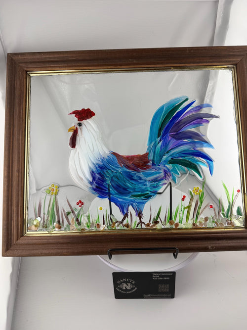 Captivated rooster